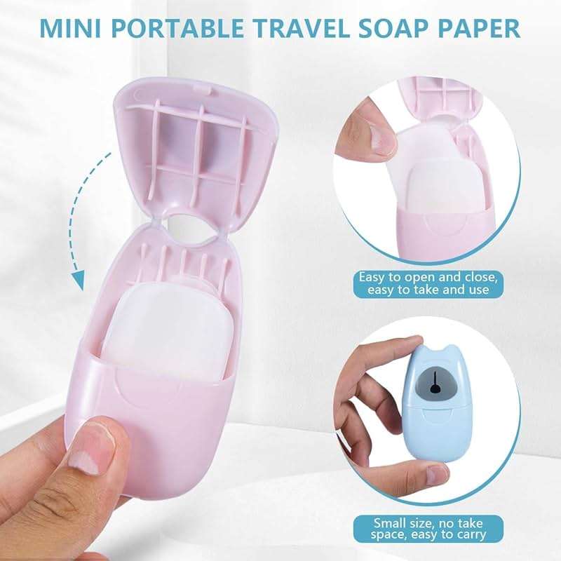 KISEER 3 Boxs (150 Sheets) Mini Portable Travel Soap Paper Sheets Disposable Hand Washing Bath Scented Paper Soap for Outdoor, Camping Hiking (Colorful) - Image 3