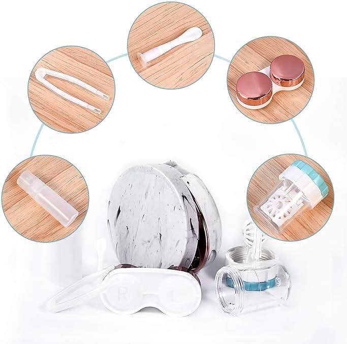 Lasiyanor Contact Lens Travel Kit with Cleaner Washer, Portable Contact Box with Mirror Tweezers Remover Tool Solution Bottle for Daily Outdoor - Image 2