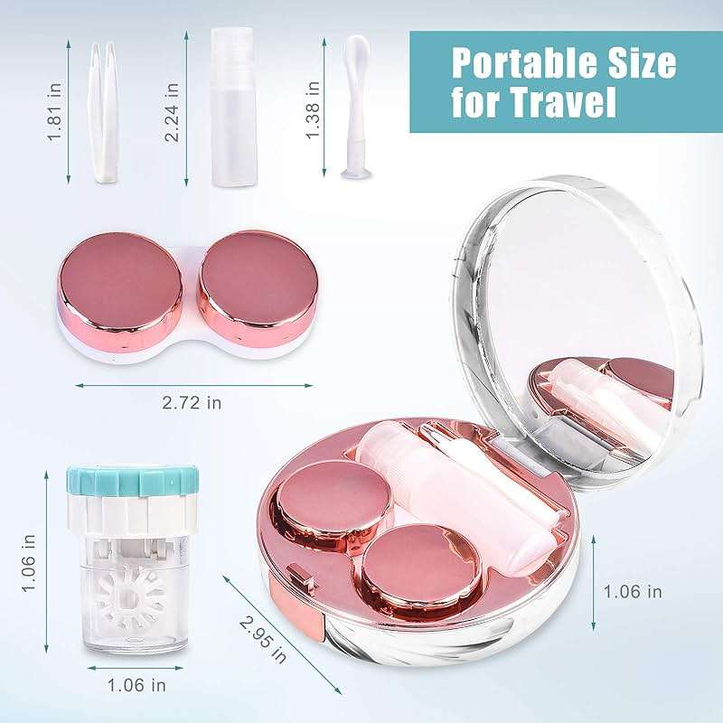 Lasiyanor Contact Lens Travel Kit with Cleaner Washer, Portable Contact Box with Mirror Tweezers Remover Tool Solution Bottle for Daily Outdoor - Image 4
