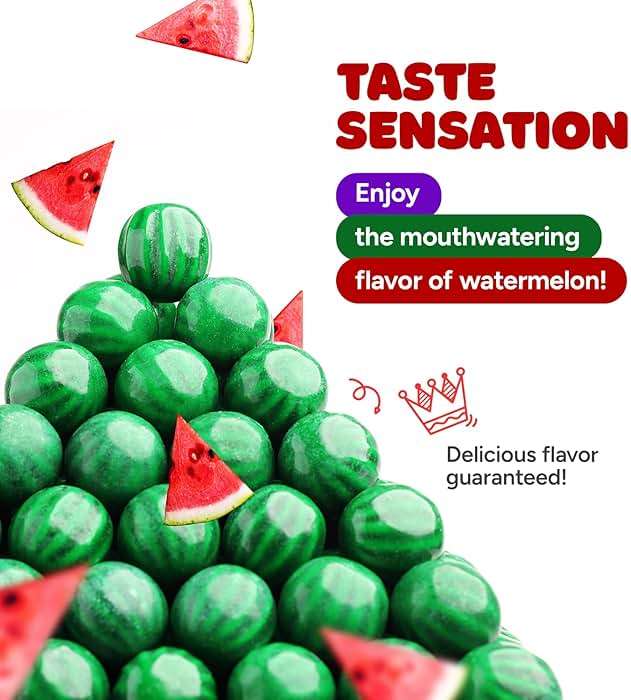 Gumballs for Gumball Machine Refills - Watermelon Large Gumball - 1 Inch Gum Ball for Vending Machine - Assorted Colors Chewing Gum - Bubble Gum Bulk 1.7 Lb - Image 5