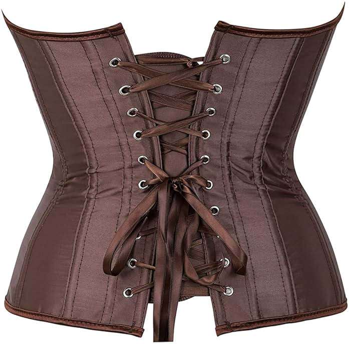 HNGHOU Women's Bustier Corset Top Plus Size Satin Waist Cincher Overbust Bustiers - Image 2