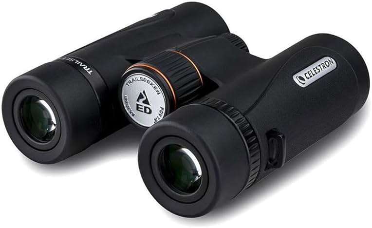 Celestron 71401 TrailSeeker ED 8 x 32 Roof Prism Binocular, Fully Broadband Multi-Coated Lens, BaK-4 Prism Glass, Black - Image 2
