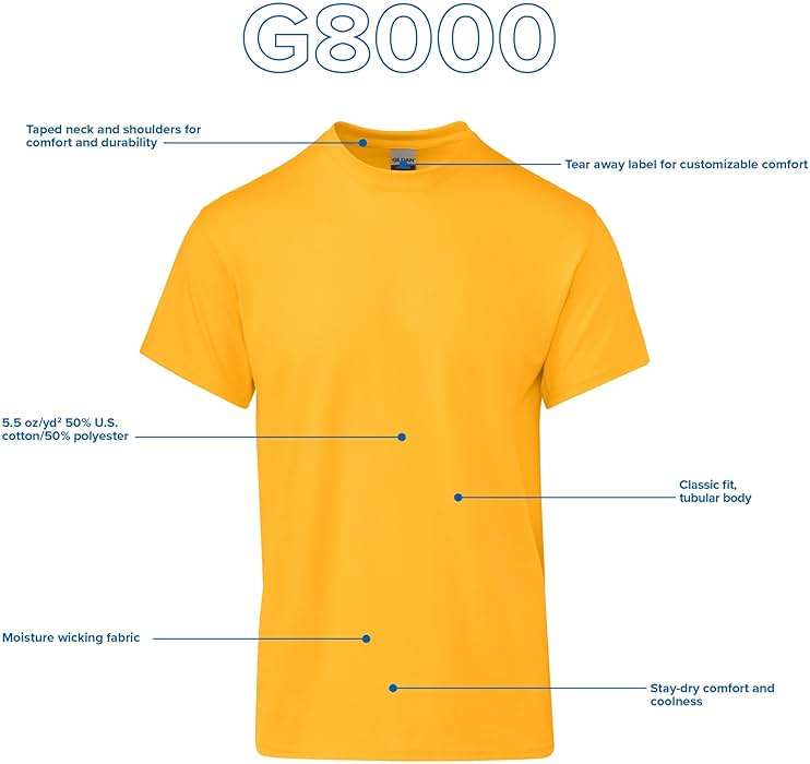 Gildan Unisex-Adult DryBlend T-Shirt, Style G8000, Multipack - Image 4