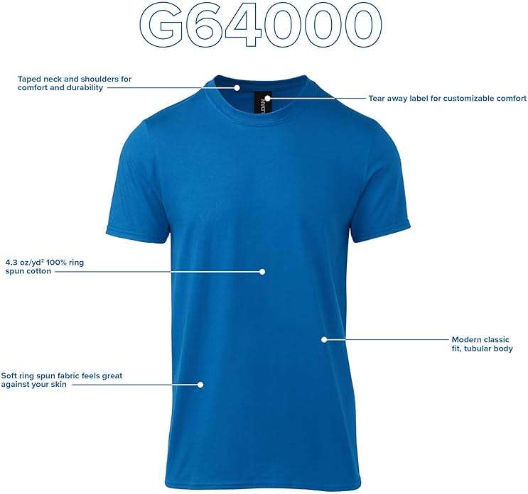 Gildan Adult Softstyle Cotton T-Shirt, Style G64000, Multipack - Image 2