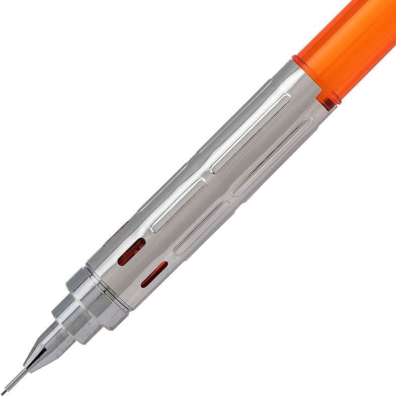 Pentel Arts GraphGear 300 Mechanical Pencil, (0.3mm) Extra-fine line, Orange Barrel, w/small block eraser + 1 lead tube - Image 4