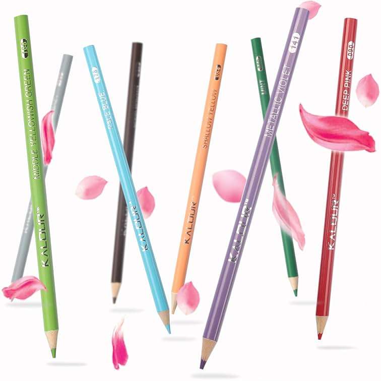 KALOUR 180 Colored Pencil Set for Adults Artists - Rich Pigment Soft Core -12 Metallic Pencil - Ideal for Coloring Drawing Sketching Shading Blending - Vibrant Color（Tin Case） - Image 7
