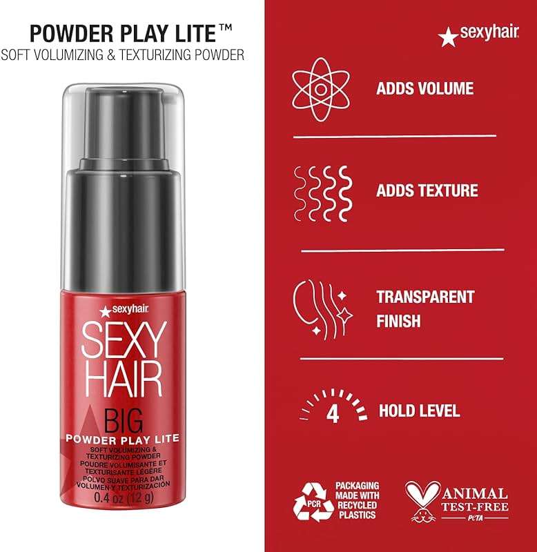 SexyHair Big Powder Play Lite Soft Volumizing & Texturizing Powder, 0.4 Oz | Up to 50% More Volume | Lightweight Powder | Invisible - Image 4