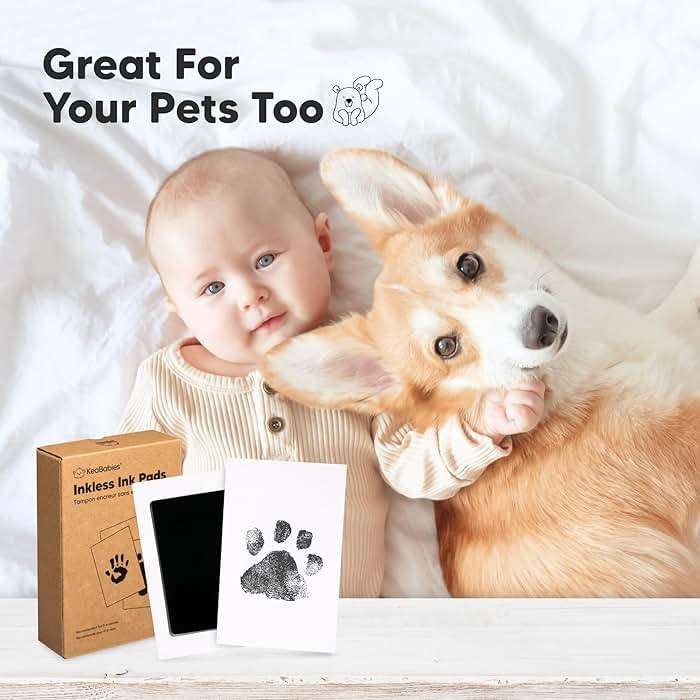 4-Pack Inkless Baby Hand and Footprint Kit - Mess Free Ink Pad for Newborn Keepsake, Dog Nose & Paw Print Kit, Clean Touch Ink Pad for Baby Hand & Footprints, Ideal New Mom Gifts (Jet Black) - Image 5