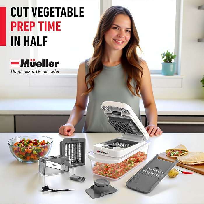 Mueller The Real Original Pro Chopper since 2013 Vegetable Chopper Mandoline Slicer, 8 Blade Food Veggie Chopper Onion Vegetable Cutter with Container, Kitchen Gadgets & Essentials, (10 in 1) - Image 2
