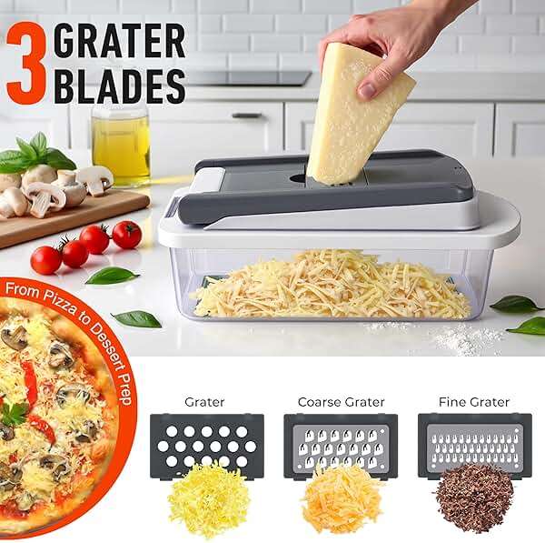 Mueller The Real Original Pro Chopper since 2013 Vegetable Chopper Mandoline Slicer, 8 Blade Food Veggie Chopper Onion Vegetable Cutter with Container, Kitchen Gadgets & Essentials, (10 in 1) - Image 6