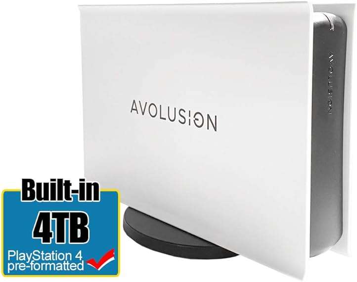 Avolusion PRO-5X Series 4TB USB 3.0 External Gaming Hard Drive for PS4 Original, Slim & Pro (White) (Renewed) - Image 2