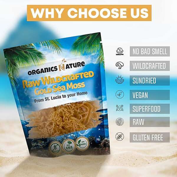 Organics Nature Raw Wildcrafted Sea Moss | Organic Wildcrafted & Non-GMO Certified | Dr Sebi Approved | Make 5 Jars of Sea Moss Gel | Immune Support, Energy &e Essential Minerals & Vitamins 4 oz - Image 7