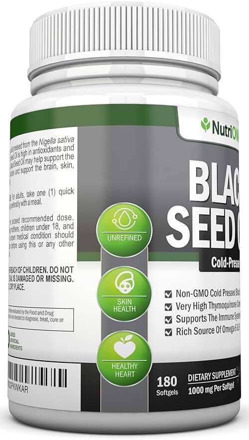 Black Seed Oil - 1000 Mg - 180 Softgels - Cold-Pressed Non-GMO Black Cumin Seed Capsules - Super High Thymoquinone Content - Nigella Sativa - Rich in Omega 6 & 9 Fatty Acids - Immune Health Support - Image 4