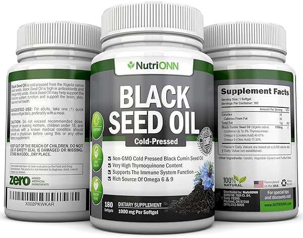 Black Seed Oil - 1000 Mg - 180 Softgels - Cold-Pressed Non-GMO Black Cumin Seed Capsules - Super High Thymoquinone Content - Nigella Sativa - Rich in Omega 6 & 9 Fatty Acids - Immune Health Support - Image 6