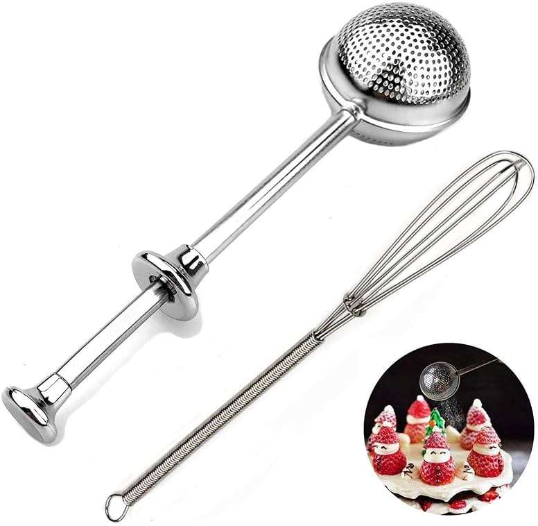 Powdered Sugar Shaker Duster With Lid Sugar Flour Sifter for Baking spice Sifters powder duster sugar powder Flour Duster for baking Tools Dusting Flour Wand for Spices Dust Flour Sifter matcha sifter - Image 1