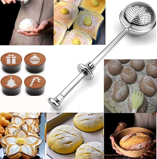 Powdered Sugar Shaker Duster With Lid Sugar Flour Sifter for Baking spice Sifters powder duster sugar powder Flour Duster for baking Tools Dusting Flour Wand for Spices Dust Flour Sifter matcha sifter - Image 6
