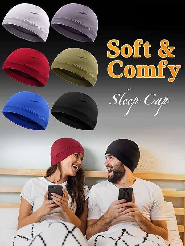 Syhood 6 Pieces Men Skull Caps Cotton Beanies Sleep Hats Multifunctional Helmet Liner Cap for Men and Women - Image 6