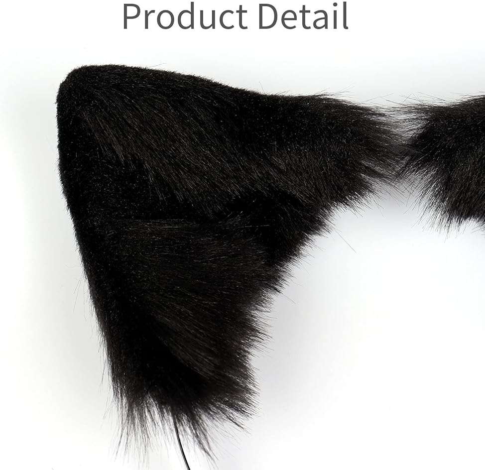 SMILETERNITY Handmade Fox Wolf Cat Ears Headwear Costume Accessories for Halloween Christmas Party - Image 2