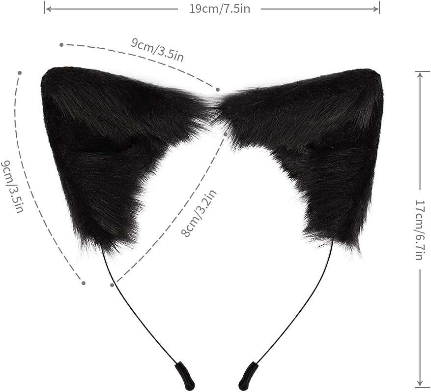 SMILETERNITY Handmade Fox Wolf Cat Ears Headwear Costume Accessories for Halloween Christmas Party - Image 4