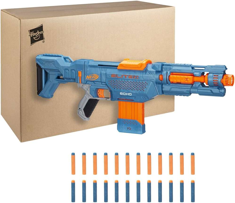 Nerf Elite 2.0 Echo CS-10 Blaster - 24 Official Darts, 10-Dart Clip, Removable Stock and Barrel Extension, 5 Tactical Rails - Image 3