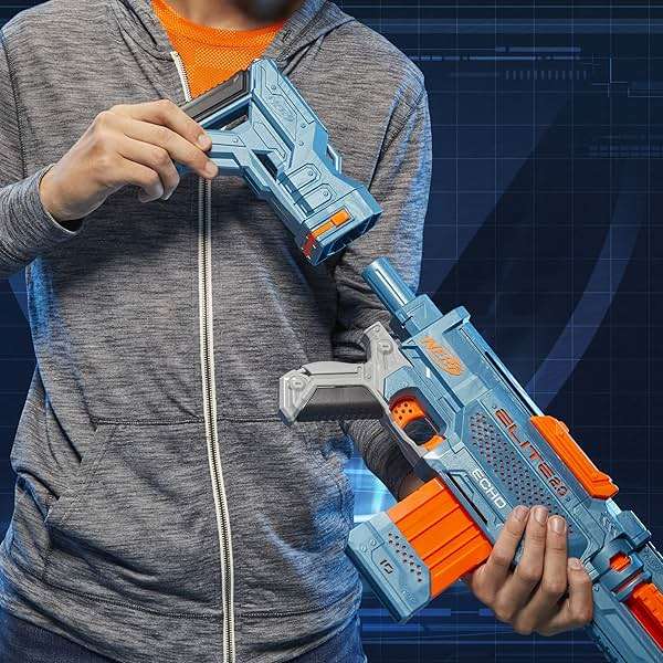 Nerf Elite 2.0 Echo CS-10 Blaster - 24 Official Darts, 10-Dart Clip, Removable Stock and Barrel Extension, 5 Tactical Rails - Image 4