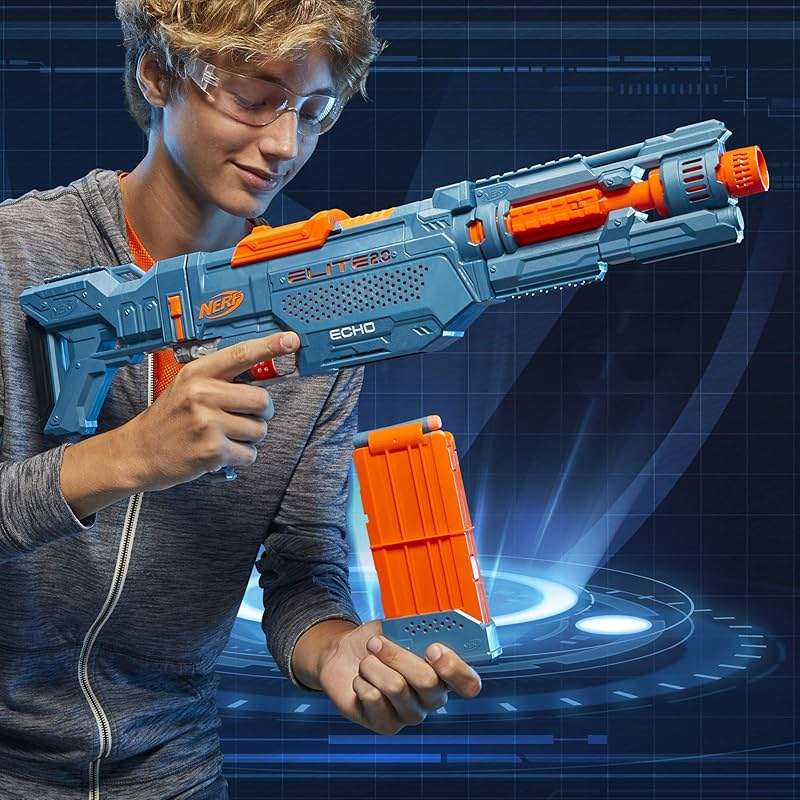 Nerf Elite 2.0 Echo CS-10 Blaster - 24 Official Darts, 10-Dart Clip, Removable Stock and Barrel Extension, 5 Tactical Rails - Image 7