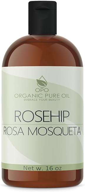 OPO Rosehip Oil - 16 oz - Pure, Unrefined, Cold Pressed, Non-GMO, Vegan Bulk Carrier Oil - Skin, Hair, Nails, Body, Face, Facial Hair - Nourish, Moisturize, Condition Sensitive, Mature, Brittle - Image 1