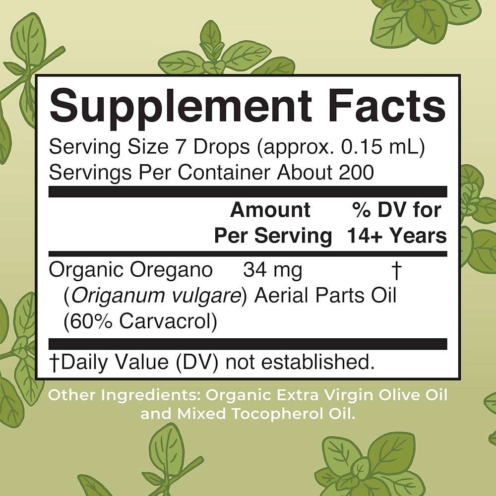 MaryRuth Organics Oregano Oil Drops | 6 Month Supply | USDA Organic Oil of Oregano Liquid | Herbal Blend for Immune Support | Digestive Health | Overall Health | Vegan | Sugar Free | Non-GMO | 1 Fl Oz - Image 2