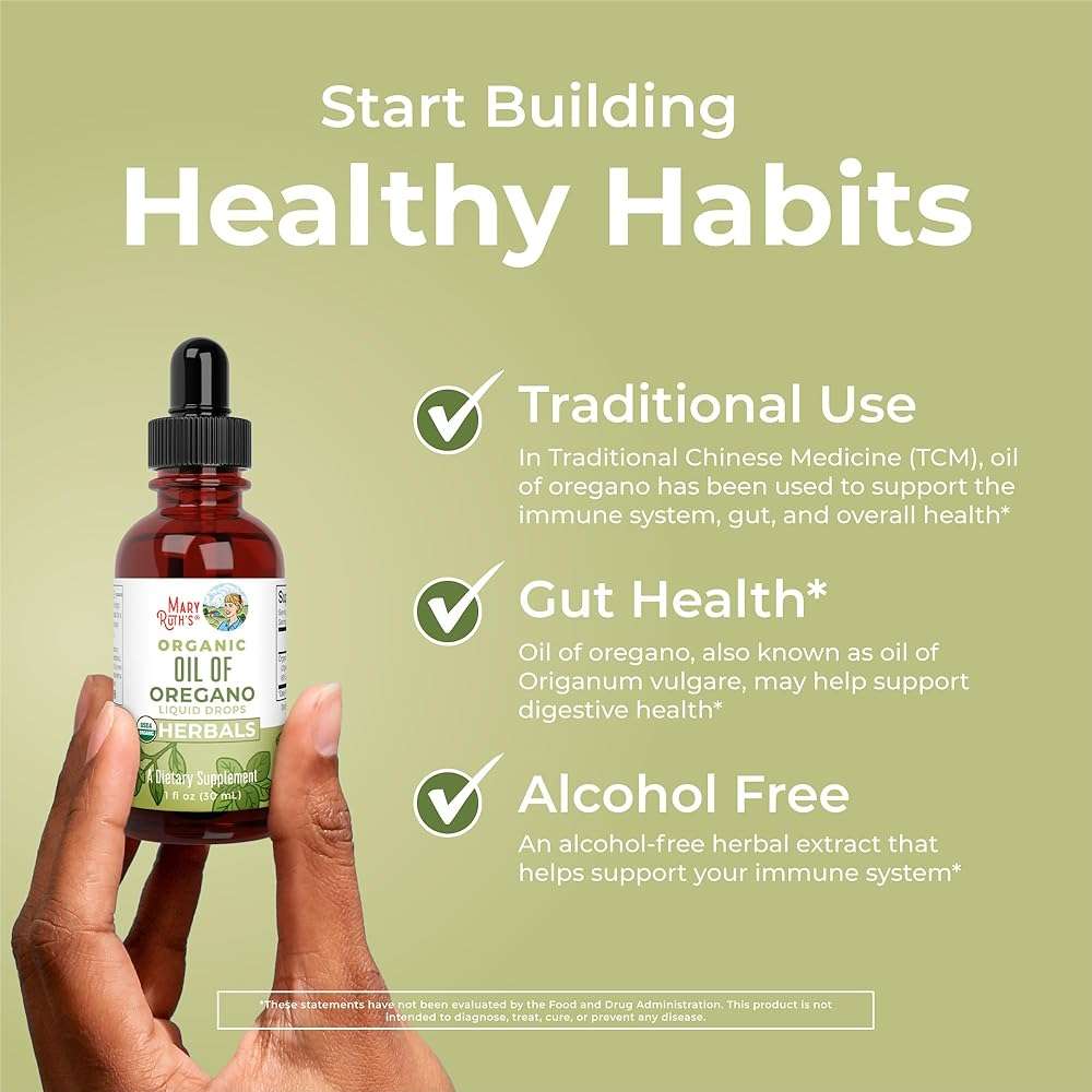 MaryRuth Organics Oregano Oil Drops | 6 Month Supply | USDA Organic Oil of Oregano Liquid | Herbal Blend for Immune Support | Digestive Health | Overall Health | Vegan | Sugar Free | Non-GMO | 1 Fl Oz - Image 5