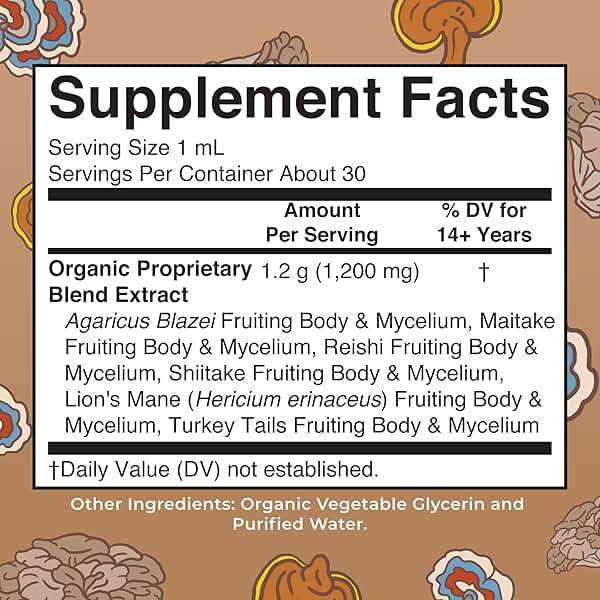 MARYRUTH'S Mushroom Complex | Lion's Mane | Turkey Tail | Reishi Mushroom | Shiitake Mushrooms | Alcohol Free | Mushroom Blend | Organic | Non-GMO | Vegan | 30 Servings - Image 2