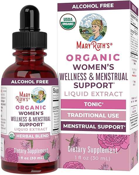 MaryRuth Organics USDA Organic Women's Wellness Liquid Herbal Supplements | Includes Stinging Nettle, Raspberry Leaf, Eleuthero Root, Chaste Tree Berry | Menstrual Support | Non-GMO, Vegan - Image 1