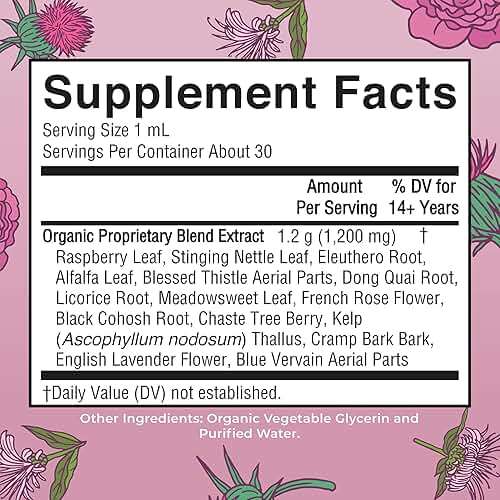 MaryRuth Organics USDA Organic Women's Wellness Liquid Herbal Supplements | Includes Stinging Nettle, Raspberry Leaf, Eleuthero Root, Chaste Tree Berry | Menstrual Support | Non-GMO, Vegan - Image 2
