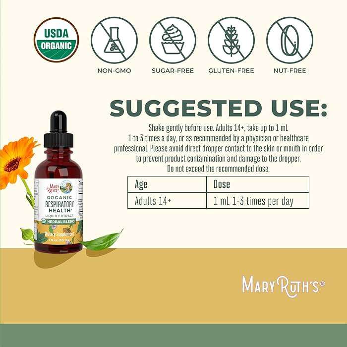 MaryRuth Organics USDA Organic Respiratory Health Liquid Drops with Mullein Leaf | Marshmallow Root & Elderberry | Mullein Drops for Lungs Herbal Blend | Immune Support Supplement | Vegan | 1 Fl Oz - Image 3