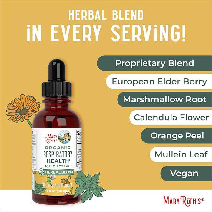 MaryRuth Organics USDA Organic Respiratory Health Liquid Drops with Mullein Leaf | Marshmallow Root & Elderberry | Mullein Drops for Lungs Herbal Blend | Immune Support Supplement | Vegan | 1 Fl Oz - Image 7