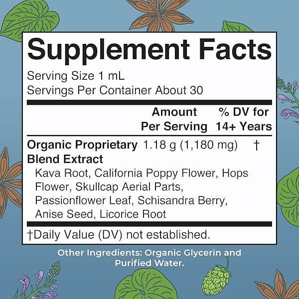 MaryRuth's Kava Root Liquid Extract for Calm & Relaxation | Nervine & Adaptogenic Herbal Blend | USDA Organic | Sugar Free | Gluten Free | Vegan | Non-GMO | Ages 14+ | 1 oz | 30 Day Supply - Image 2