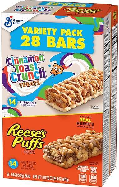 Cinnamon Toast Crunch and REESE'S PUFFS Cereal Treat Bars, Snack Bars, Value Pack, 28 Ct, 23.8 oz - Image 3