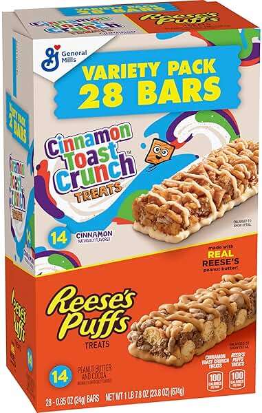 Cinnamon Toast Crunch and REESE'S PUFFS Cereal Treat Bars, Snack Bars, Value Pack, 28 Ct, 23.8 oz - Image 4