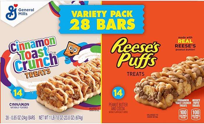 Cinnamon Toast Crunch and REESE'S PUFFS Cereal Treat Bars, Snack Bars, Value Pack, 28 Ct, 23.8 oz - Image 5