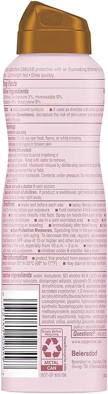 Coppertone Glow with Shimmer Sunscreen Spray SPF 30, Water Resistant Spray Sunscreen, Broad Spectrum SPF 30 Sunscreen Spray, 5 Oz Spray - Image 11