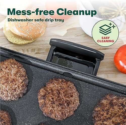bella Electric Griddle with Warming Tray - Smokeless Indoor Grill, Nonstick Surface, Adjustable Temperature & Cool-touch Handles, 10" x 18", Copper/Black, PFOA & PTFE Free - Image 7