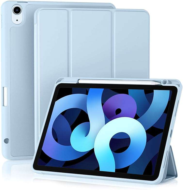 Akkerds Compatible with iPad Air 11 Inch Case 8th/7th/6th Generation (M4/M3/M2) 2026/2025/2024, for iPad Air 5th/4th Generation Case 10.9 Inch 2022/2020 with Pencil Holder[Auto Sleep/Wake], Sky Blue - Image 1
