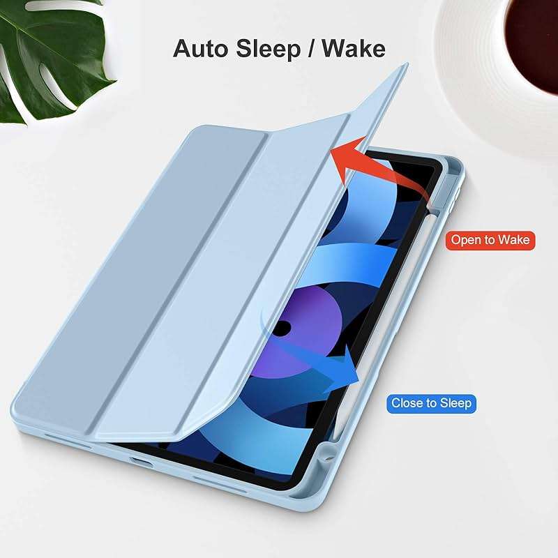 Akkerds Compatible with iPad Air 11 Inch Case 8th/7th/6th Generation (M4/M3/M2) 2026/2025/2024, for iPad Air 5th/4th Generation Case 10.9 Inch 2022/2020 with Pencil Holder[Auto Sleep/Wake], Sky Blue - Image 5