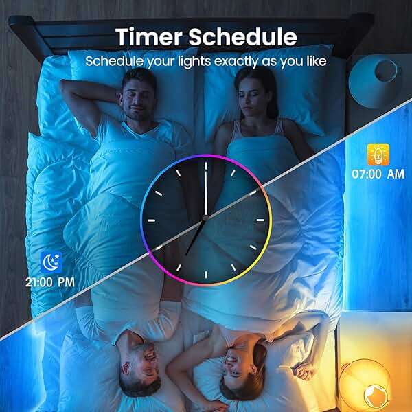 TJOY LED Lights for Bedroom 100ft, RGB Color Changing Led Strip Lighting with Remote and Smart APP Control, Music Sync Rope Lights via Bluetooth for Kitchen, TV, Room Decor - Image 5