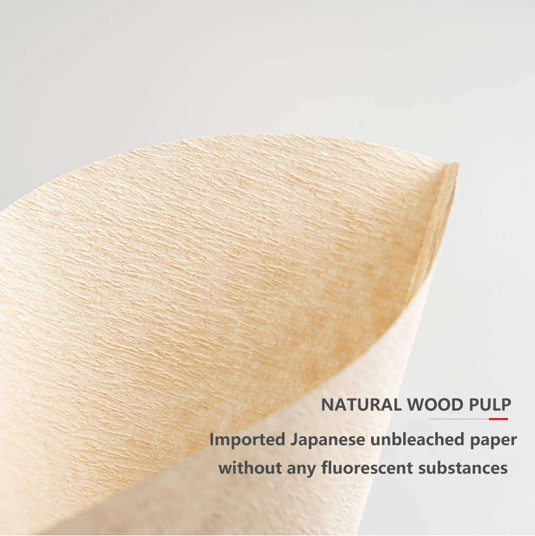 Coffee Filter #1, Disposable Coffee Filter Paper Natural Brown Cone Coffee Filters Unbleached U Shape Fit for Pour Over Coffee Cup, Coffee Maker(Brews 1-2 Cups,100 Count) - Image 6