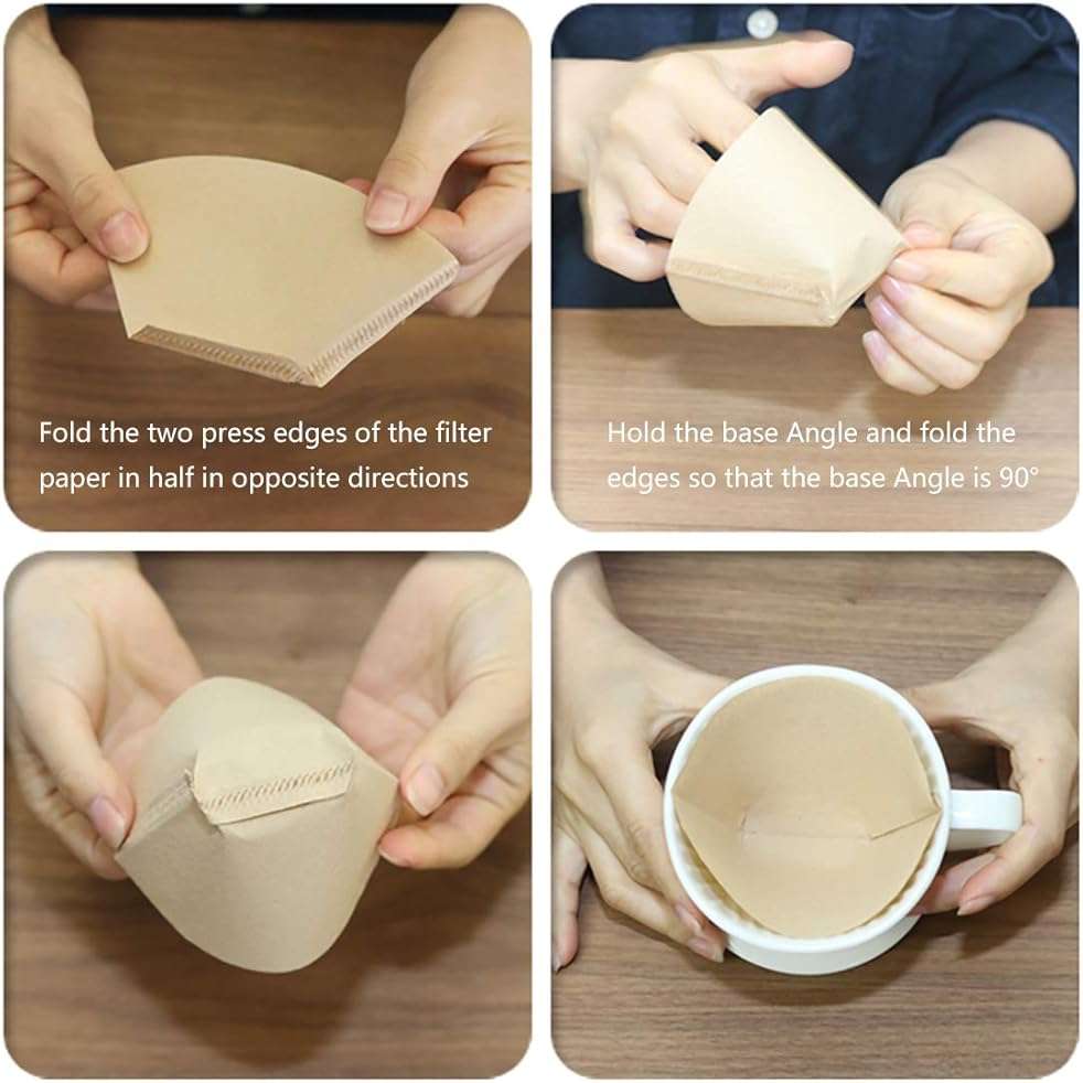Coffee Filter #1, Disposable Coffee Filter Paper Natural Brown Cone Coffee Filters Unbleached U Shape Fit for Pour Over Coffee Cup, Coffee Maker(Brews 1-2 Cups,100 Count) - Image 7