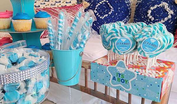 Fairtime Blue Raspberry Taffy, 21 oz Jar - Individually Wrapped Saltwater Taffy for Soft & Chewy Candy Gifts, Wedding Candy Favors for Guests, Buffet, Birthday Parties, Baby Shower Wedding Favors, Candy Bowl or Goodie Bags - Image 3