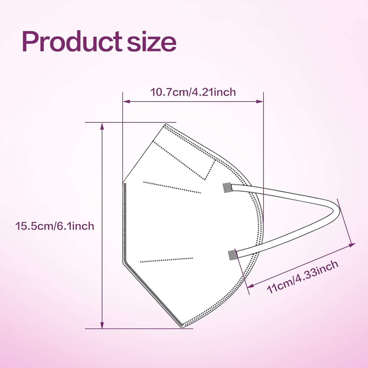 Miuphro KN95 Disposable Face Mask 25 Pack 5-Ply Breathable Safety Masks Against PM2.5, Disposable Respirator Protection Mask for Men and Women White - Image 3