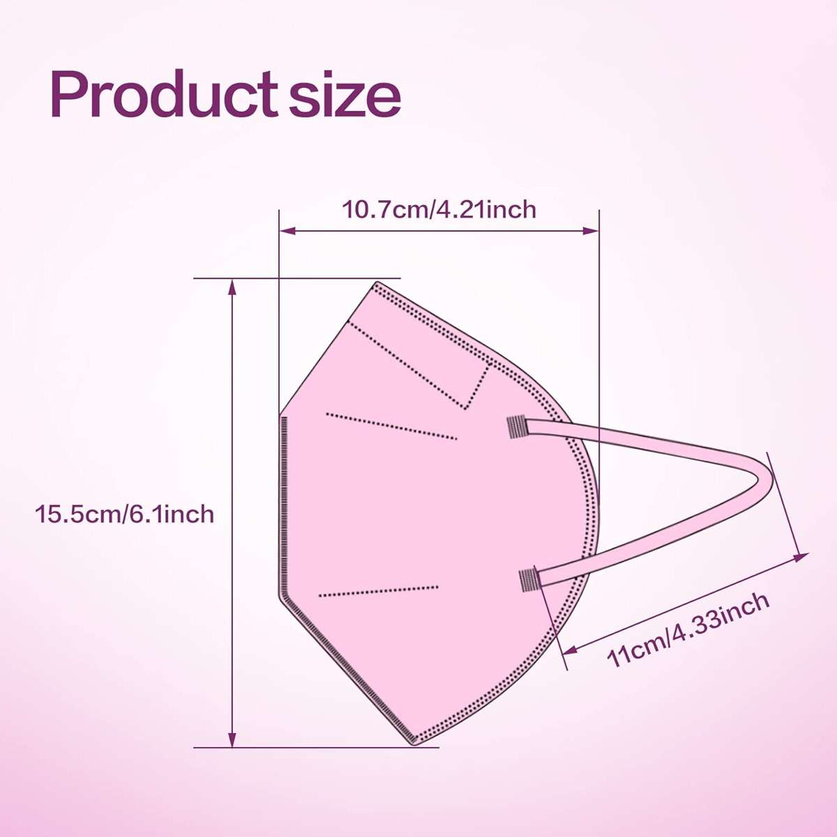 Miuphro Multiple Colour KN95 Face Mask 50 Pcs, 5 Layers Safety KN95 Masks, Disposable Masks Respirator for Outdoor(Pink,Blue,Red,Purlpe,Grey) - Image 2