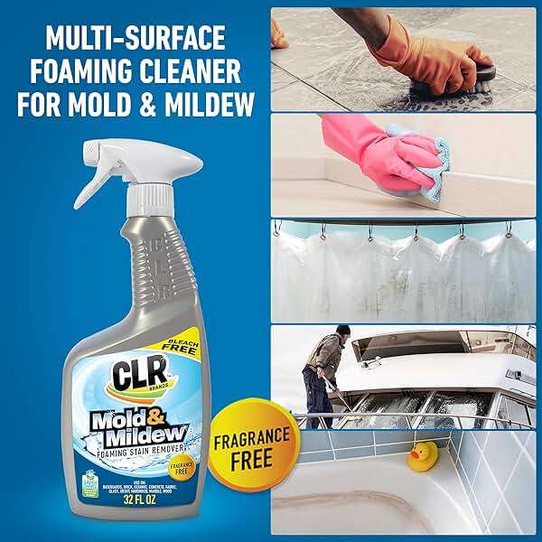 CLR Brands Mold and Mildew Stain Remover, 32 oz. Spray Bottle, Pack of 2, Multi-Surface Stain Remover, Works on Tile, Wood, Concrete, Glass, and More - Image 2