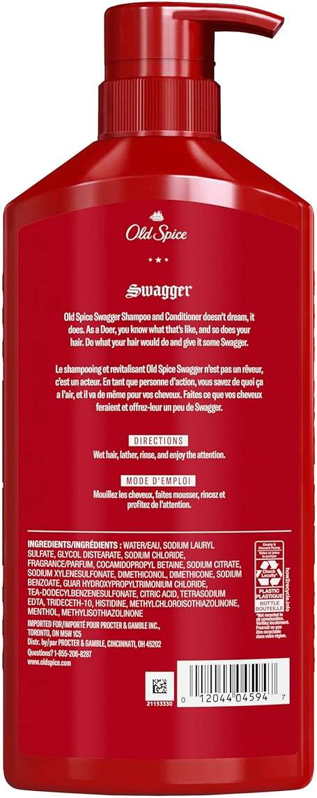 Old Spice Mens 2-in-1 Shampoo and Conditioner, Swagger, Cedarwood Lime Scent, For All Hair Types, Healthier, Fuller, Moisturized Looking Hair, Barbershop Quality, Remove Dirt & Oil, 21.9 fl oz - Image 8